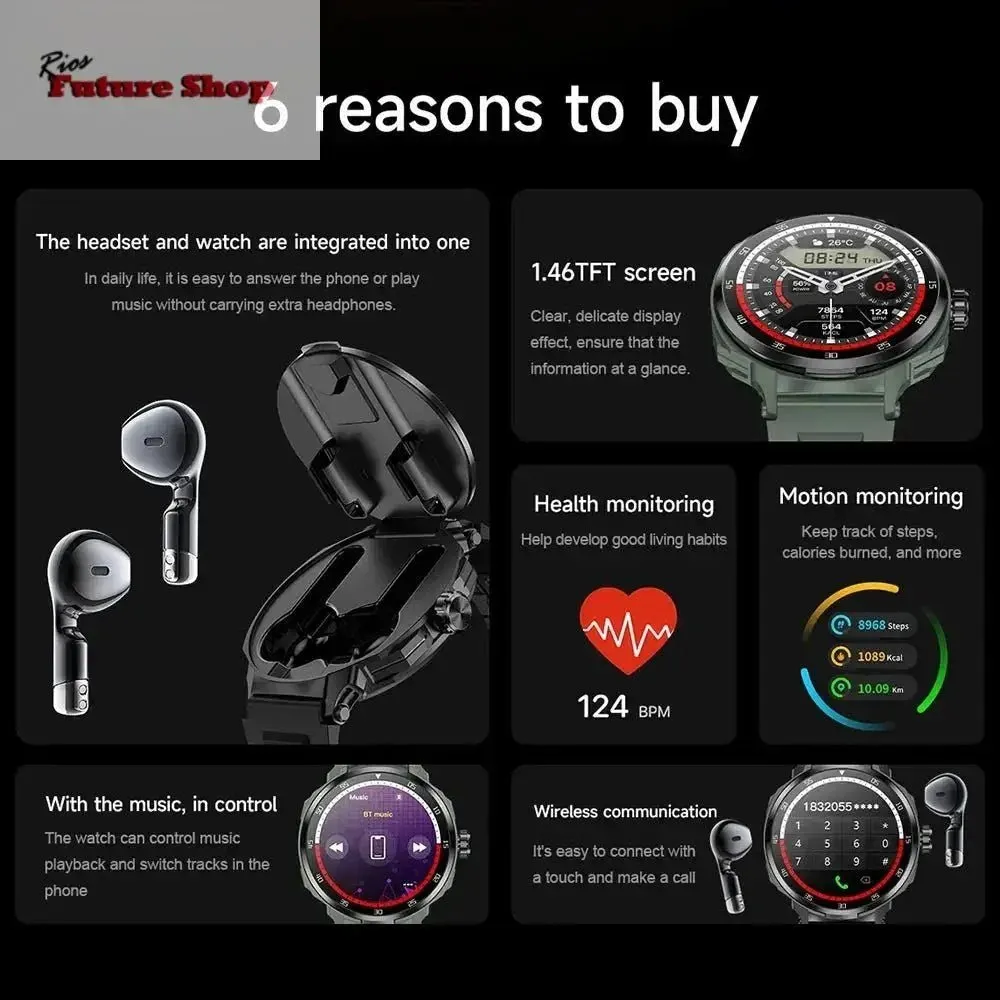 Smart Watch 2 In 1 With Earbuds