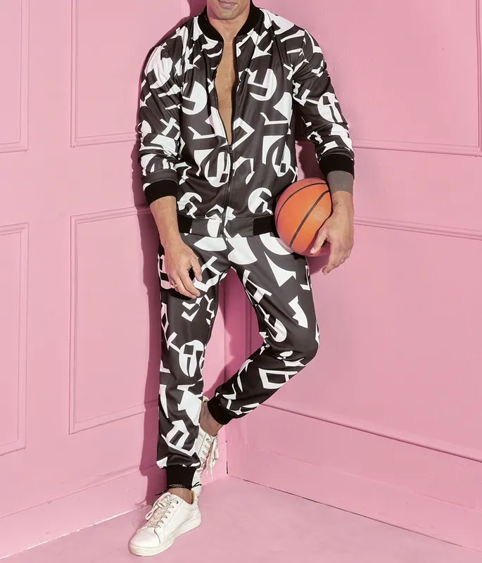 White Black Tracksuit Set