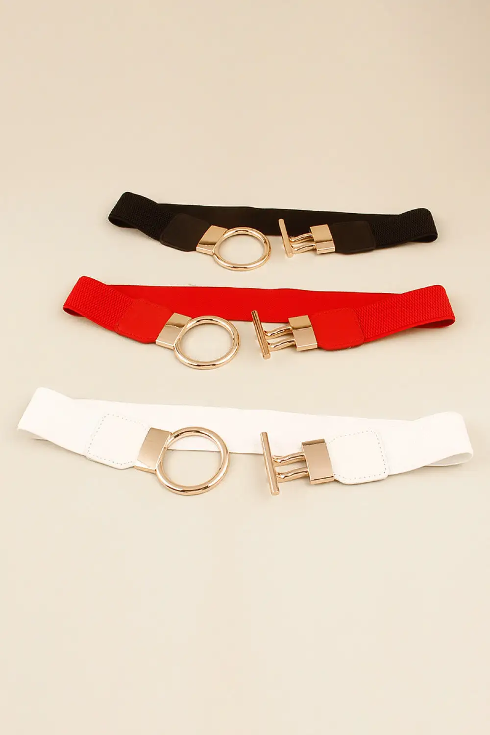 Circular-Buckle Wide Vegan-Leather Everyday Waist Belt