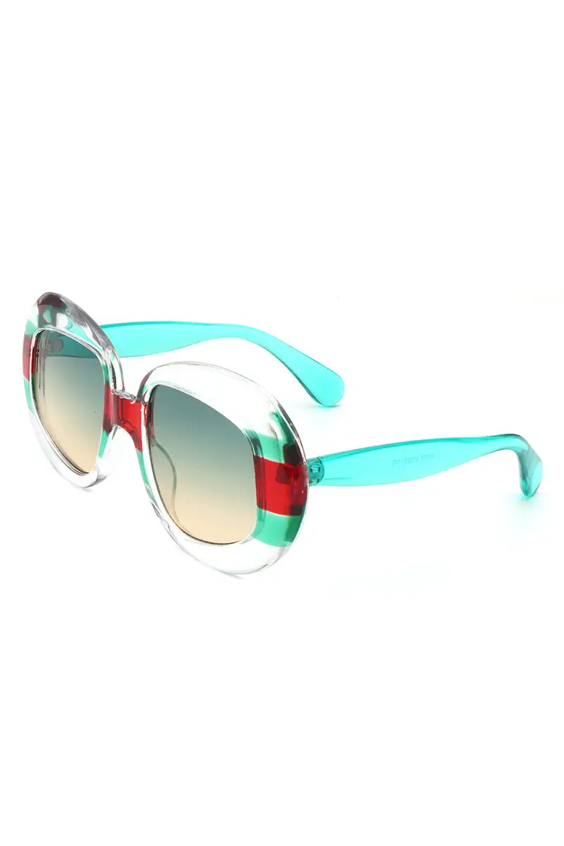 Sleek Oval Round Frame Sunglasses