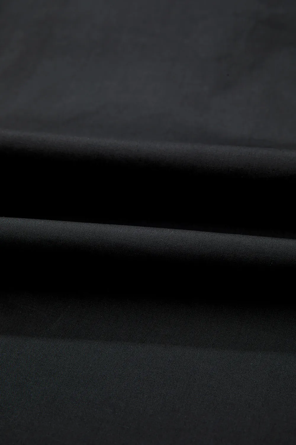 Black Short Puff Sleeve Contrast Blouse