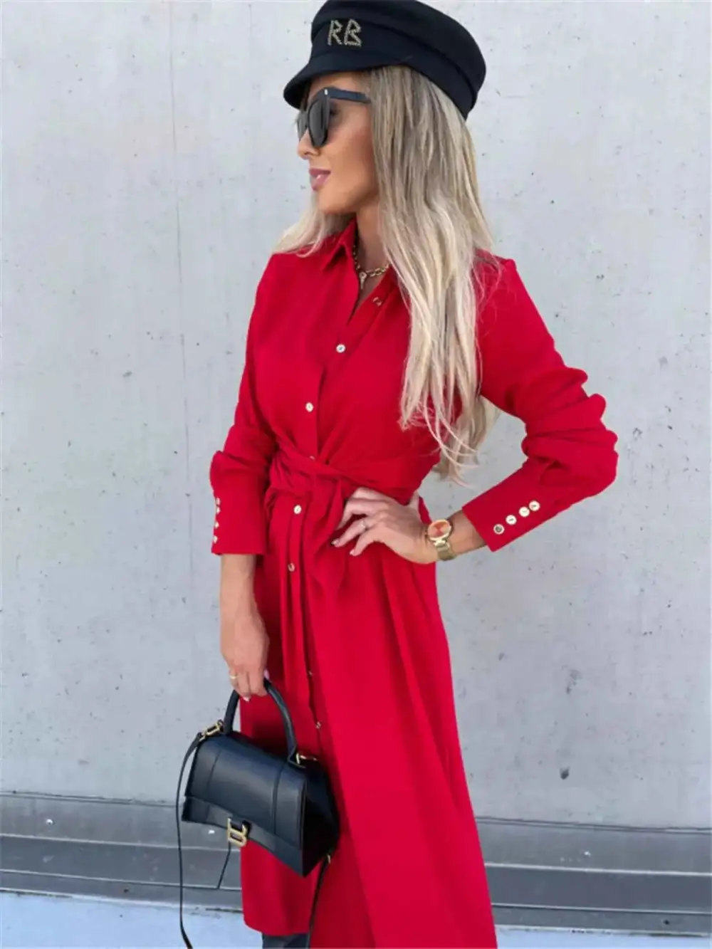 Plus Size Button Front Shirt Dress