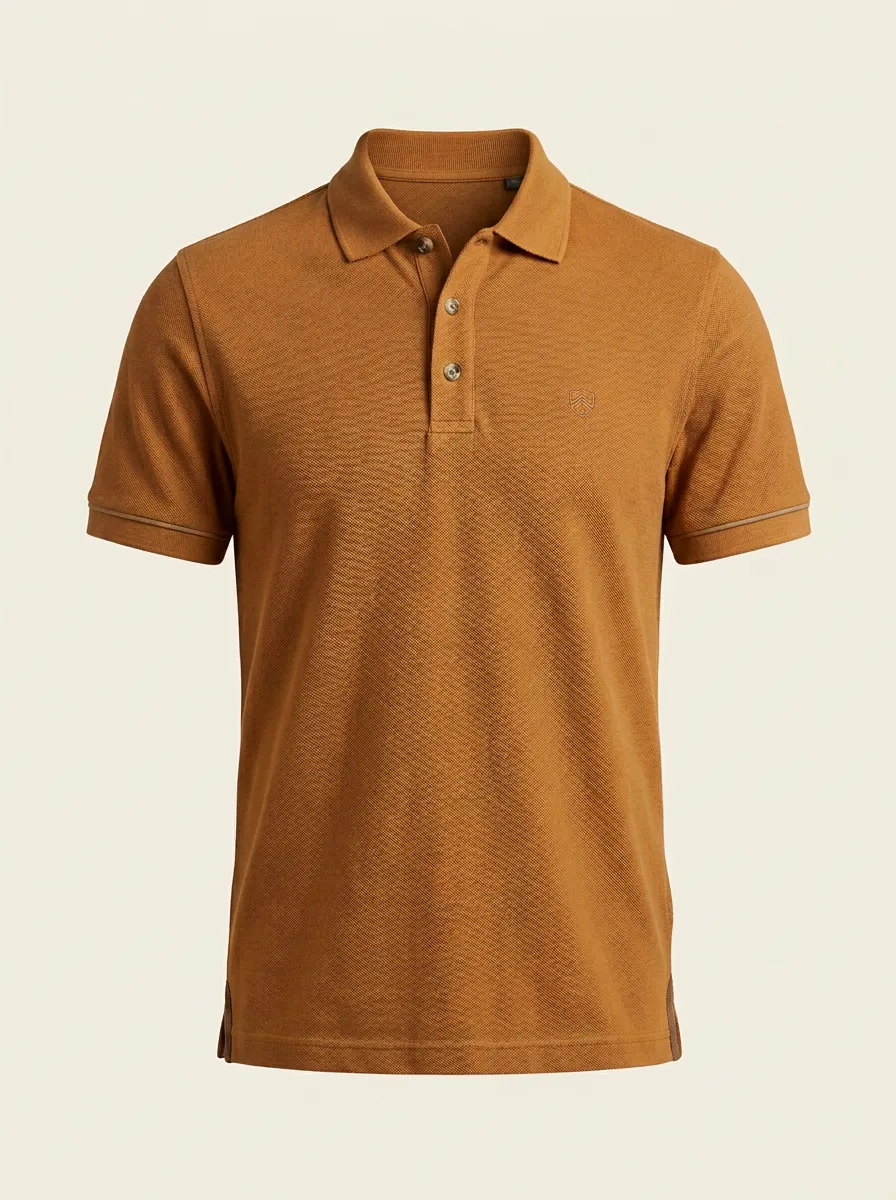Modern Shield-Detail Men's Polo Shirt