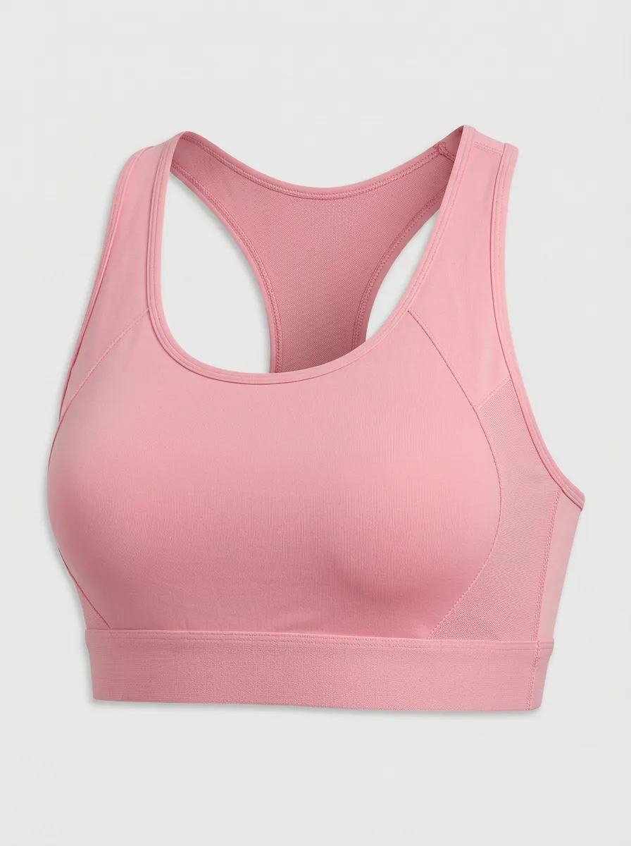 Women's Scoop-Neck Racerback Paneled Sports Bra