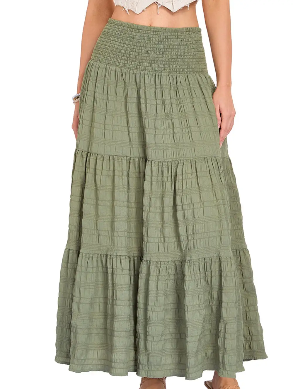 Pocket Waist Maxi Skirt