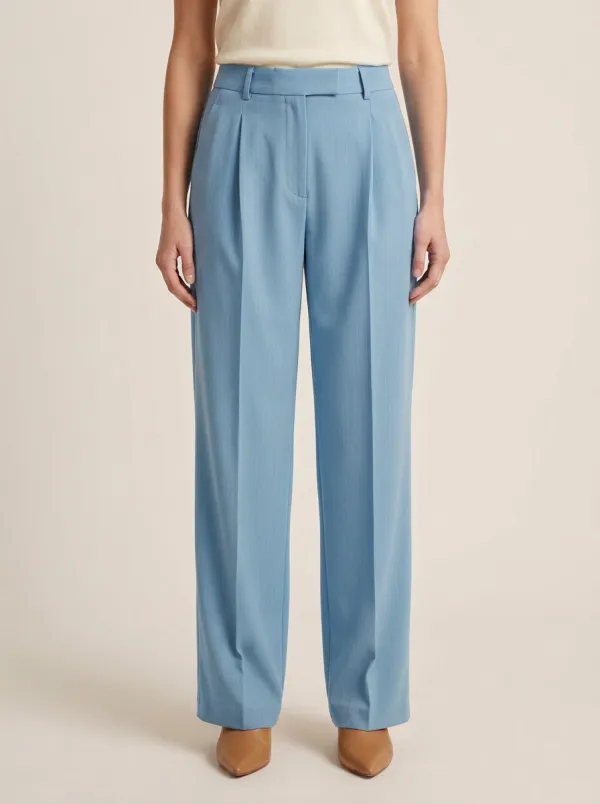 Smart Casual Pinstripe High Rise Wide Leg Pants