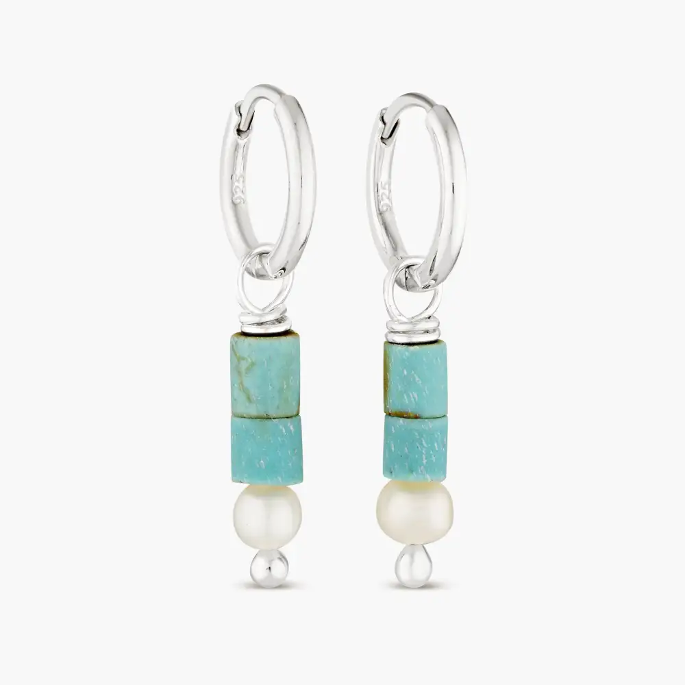 Earth Sterling Silver Huggie Earrings