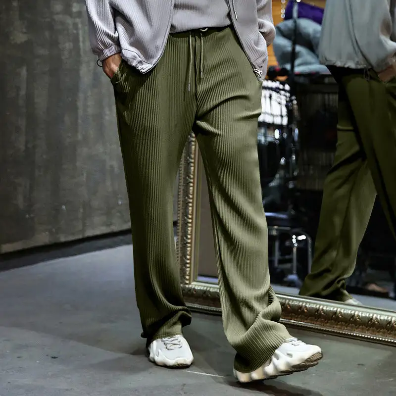 Men's Wide Leg Loose Fit Drawstring Pants