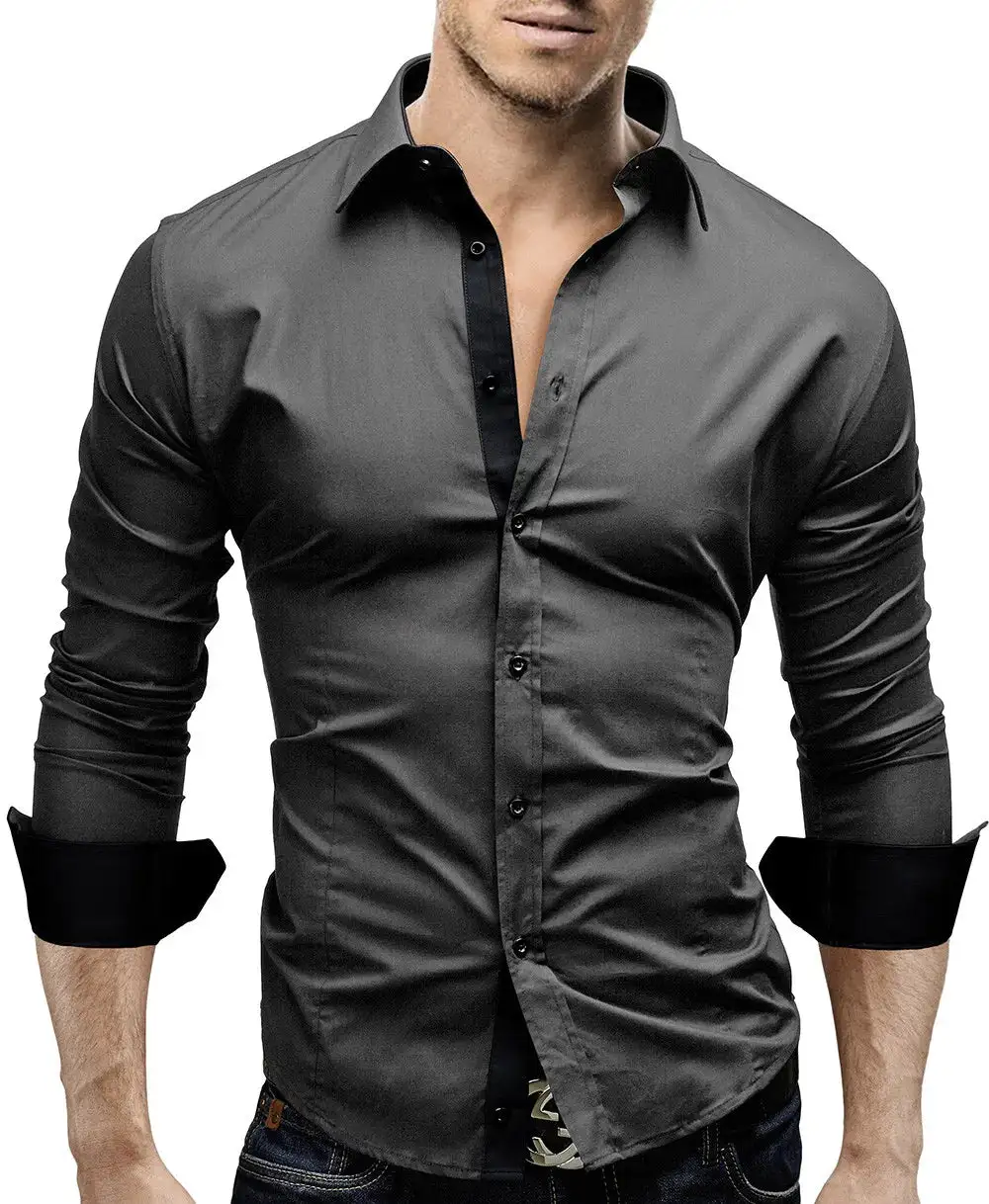Polished Long Sleeve Slim Fit Casual Dress Shirt