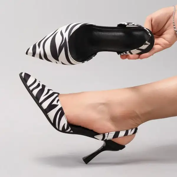 Pointed Toe Slingback Slip On Casual Shoes