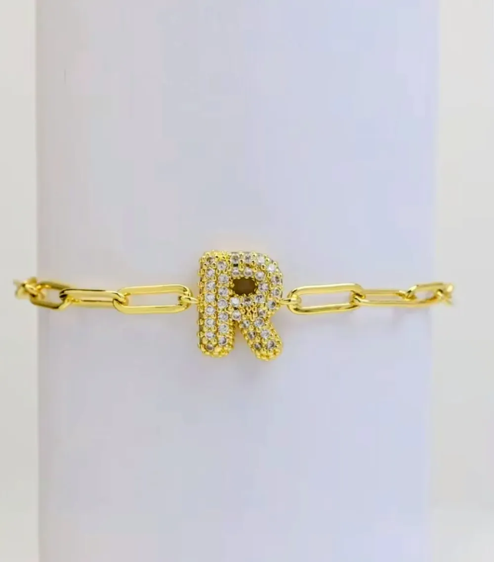 Lustrous Bubble Initial Bracelet