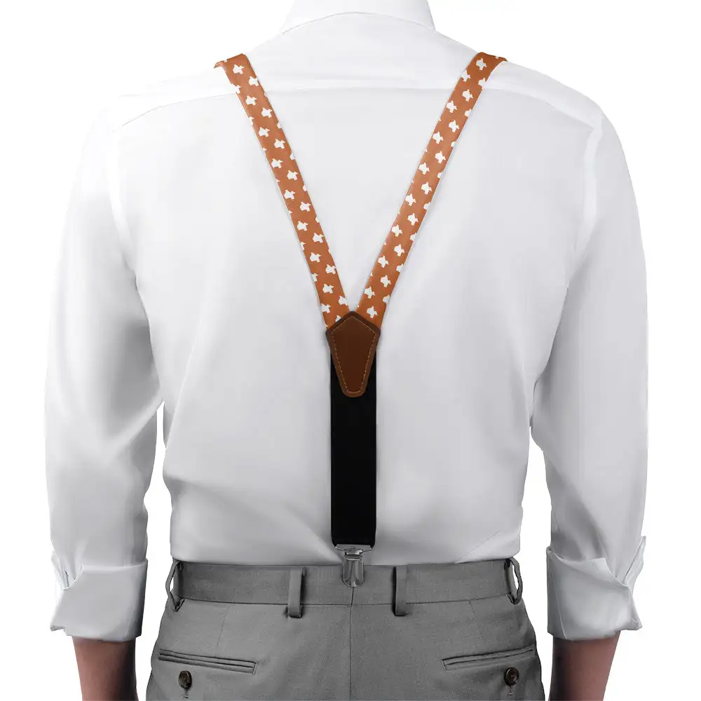 Graphic Silhouette Motif Suspenders