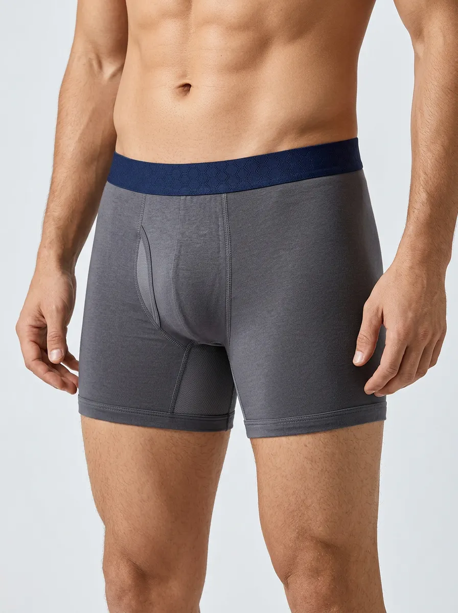 Active Athletic-Comfort Athletic Waistband-Detail Finish Men's Boxer Briefs