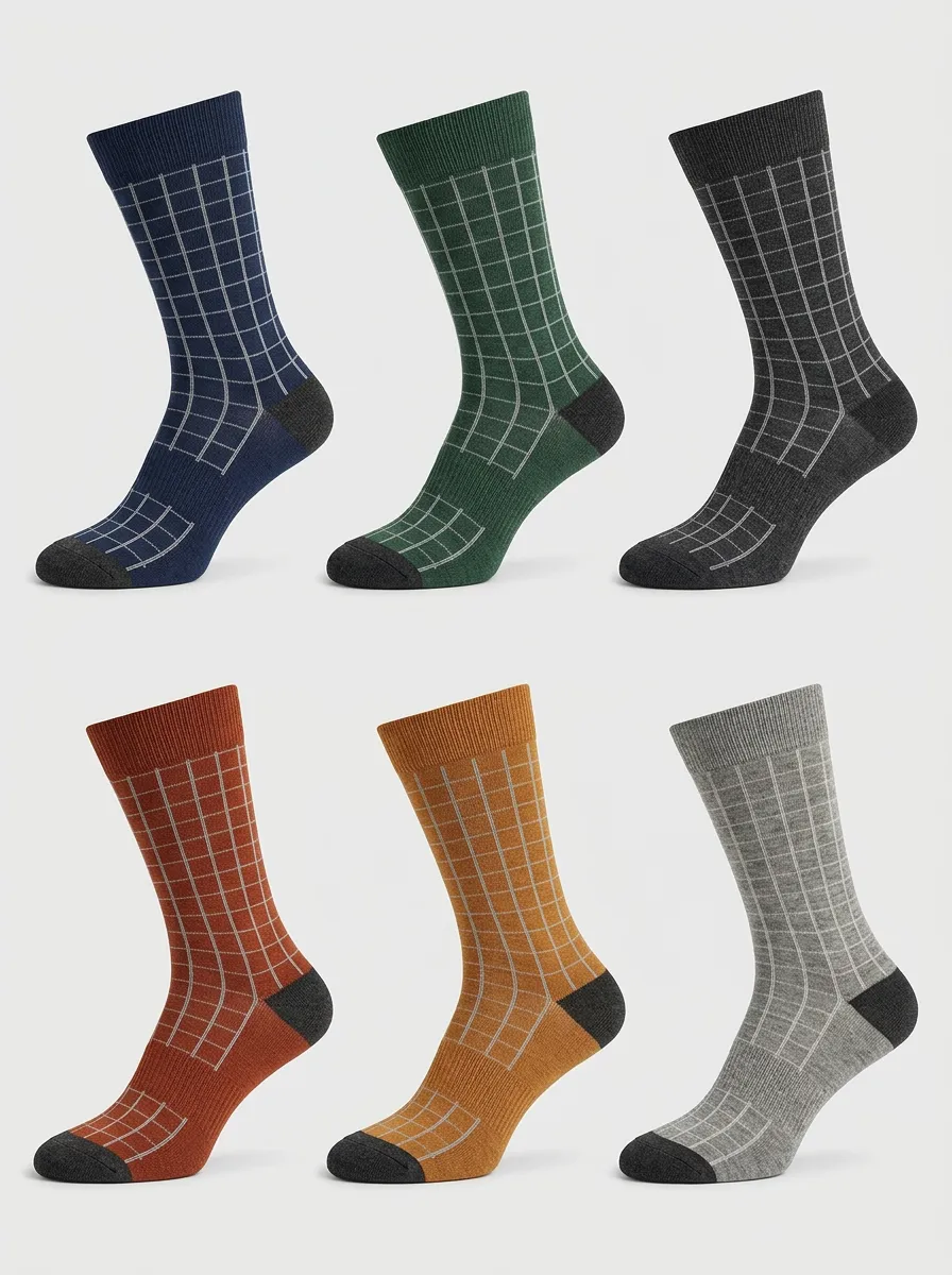 Men's Harbor Grid Socks 6-Pack
