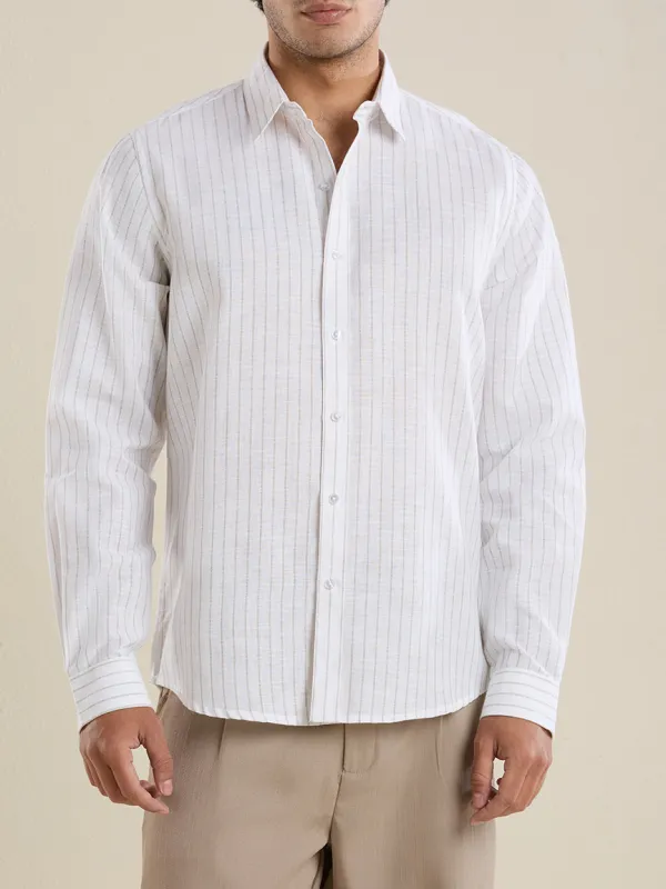 Pinstripe Striped Slim Fit Men's Formal Shirt