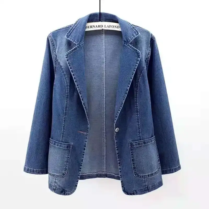 Tailored Denim Blazer Jacket