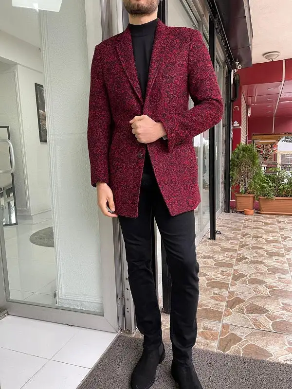 Refined Slim Fit Wool Longline Long Coat