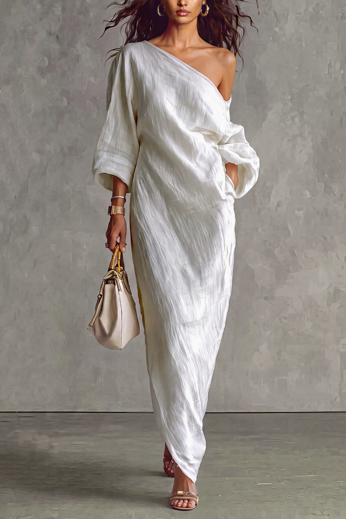 Modern One Shoulder Maxi Dress