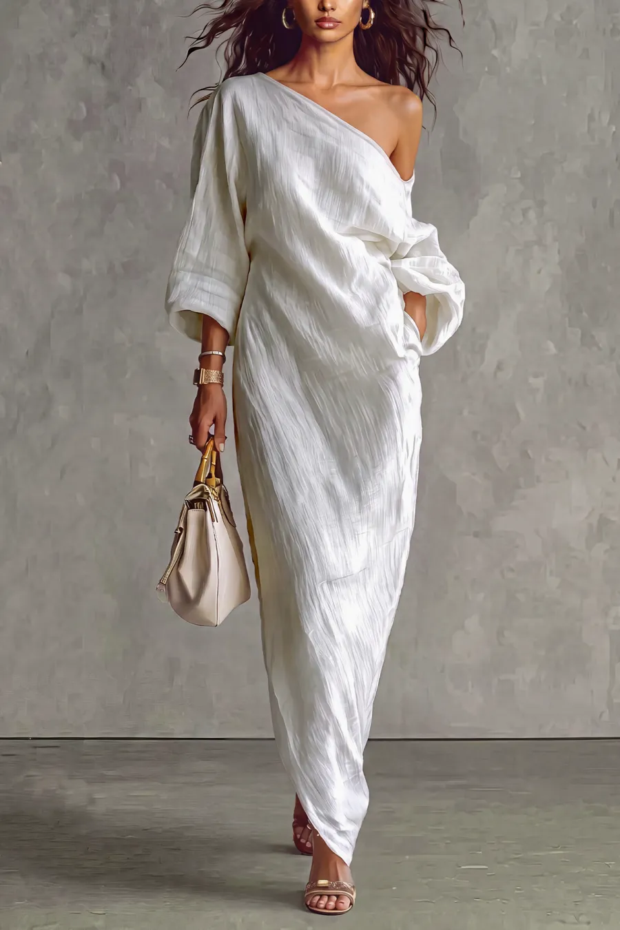 Modern One Shoulder Maxi Dress