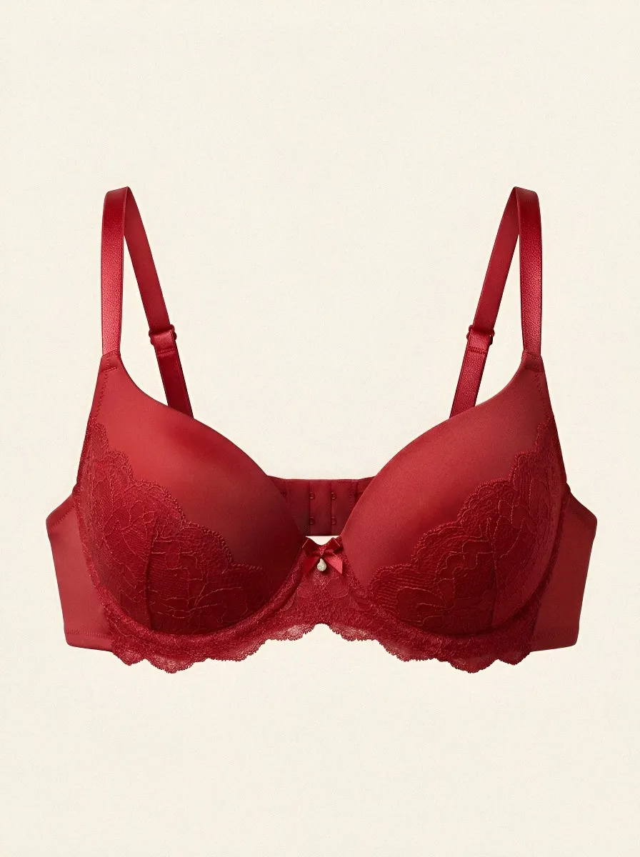 Women's Padded Underwire Lace-Trim Bow-Detail Bra