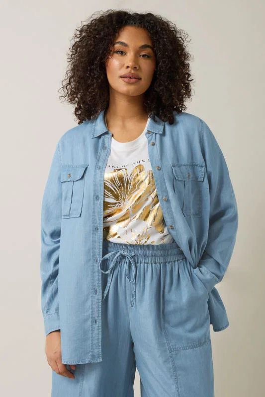 Light Blue Lyocell Denim Shirt detail 2