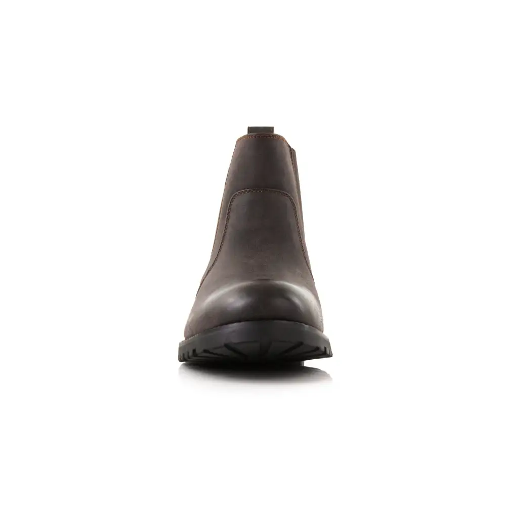 Modern Faux-Leather Slip-On Elastic-Side Chelsea Boots