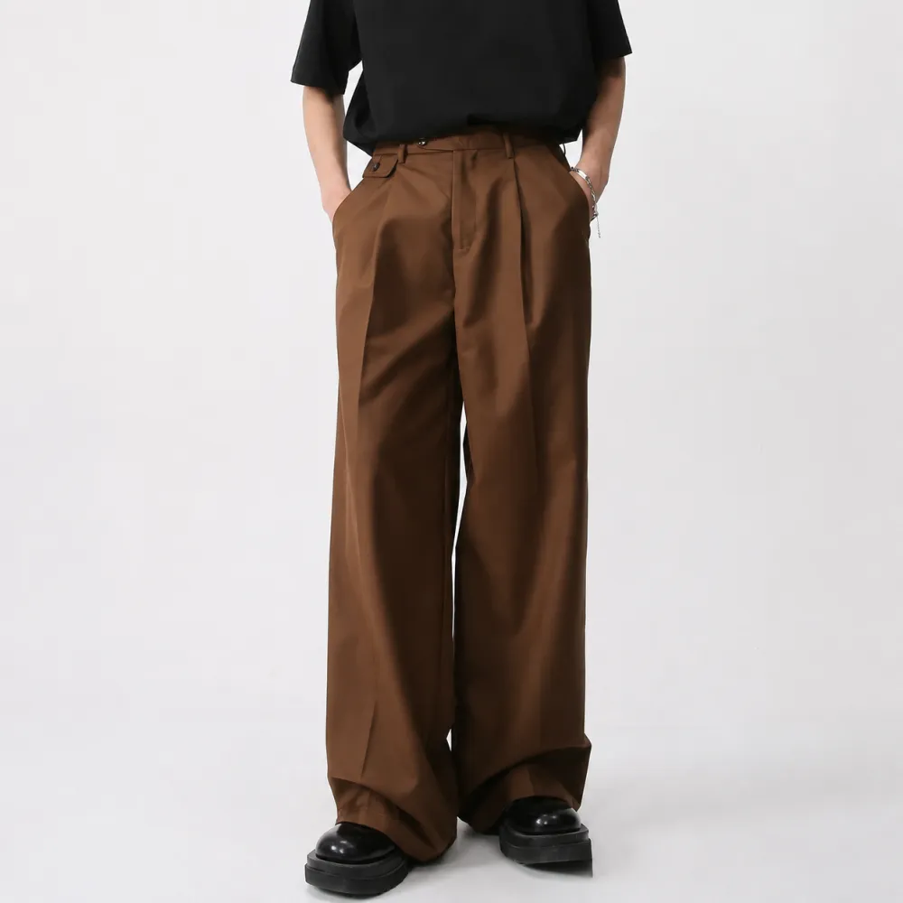 Relaxed Straight Leg Casual Trousers
