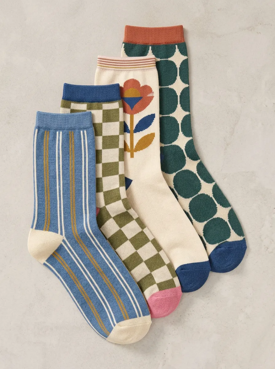 Women's Four Pair Casual Socks