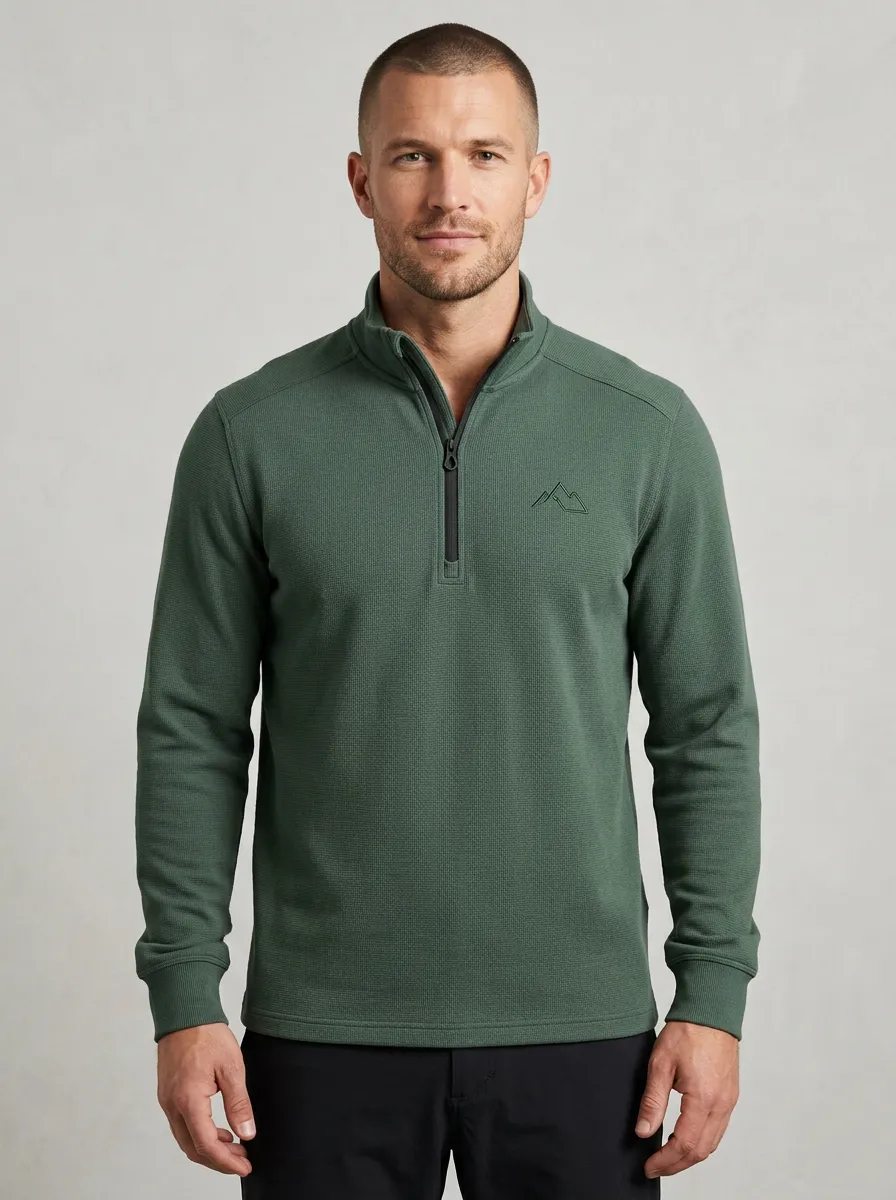 Everyday Mountain Graphic Hiking-Inspired Outdoor-Inspired Performance Look Men's Half Zip Long Sleeve Pullover