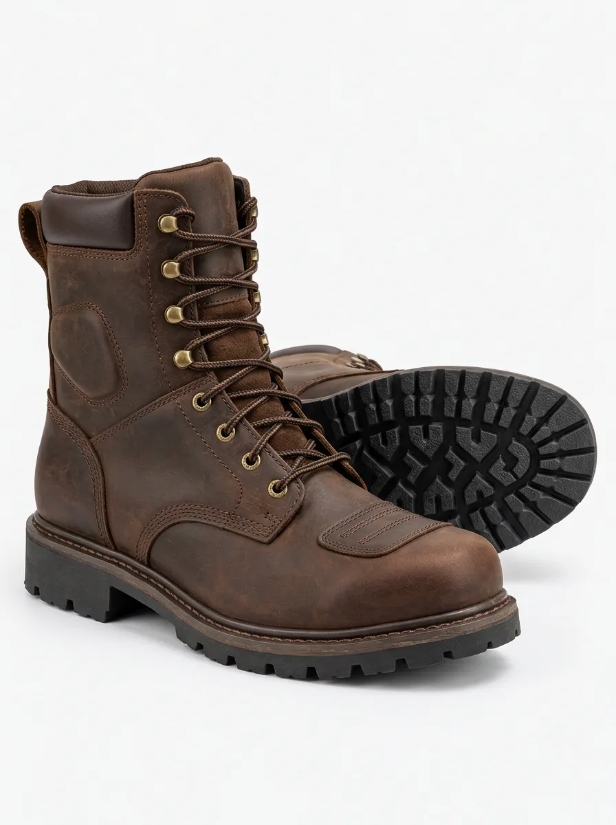 Men's Leather Patterned Workwear Boots