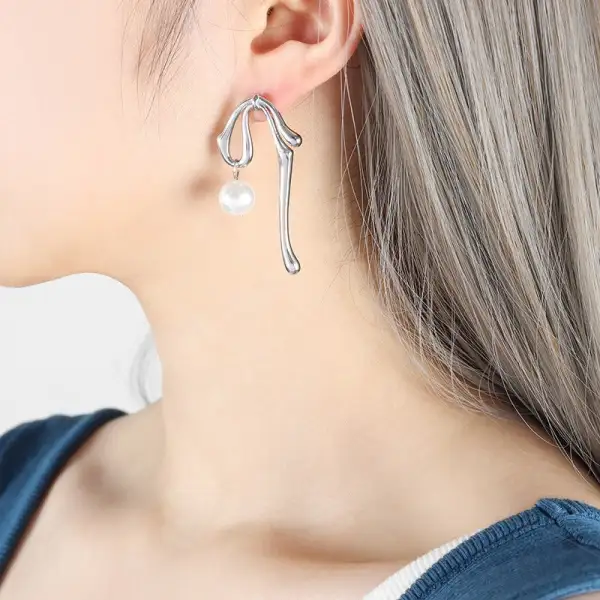 Beaded Drop Pendant Earrings