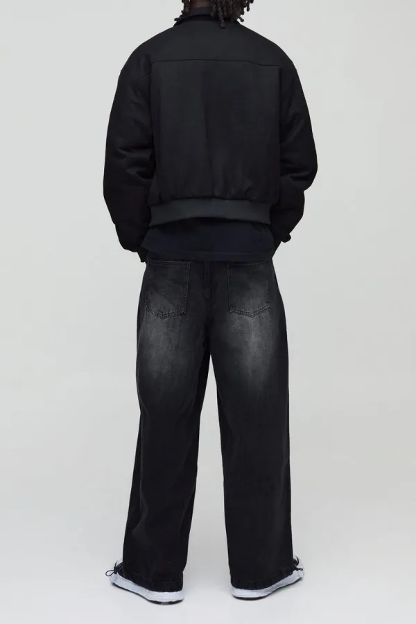Denim Parachute Washed Jeans Plain Pocket Jeans