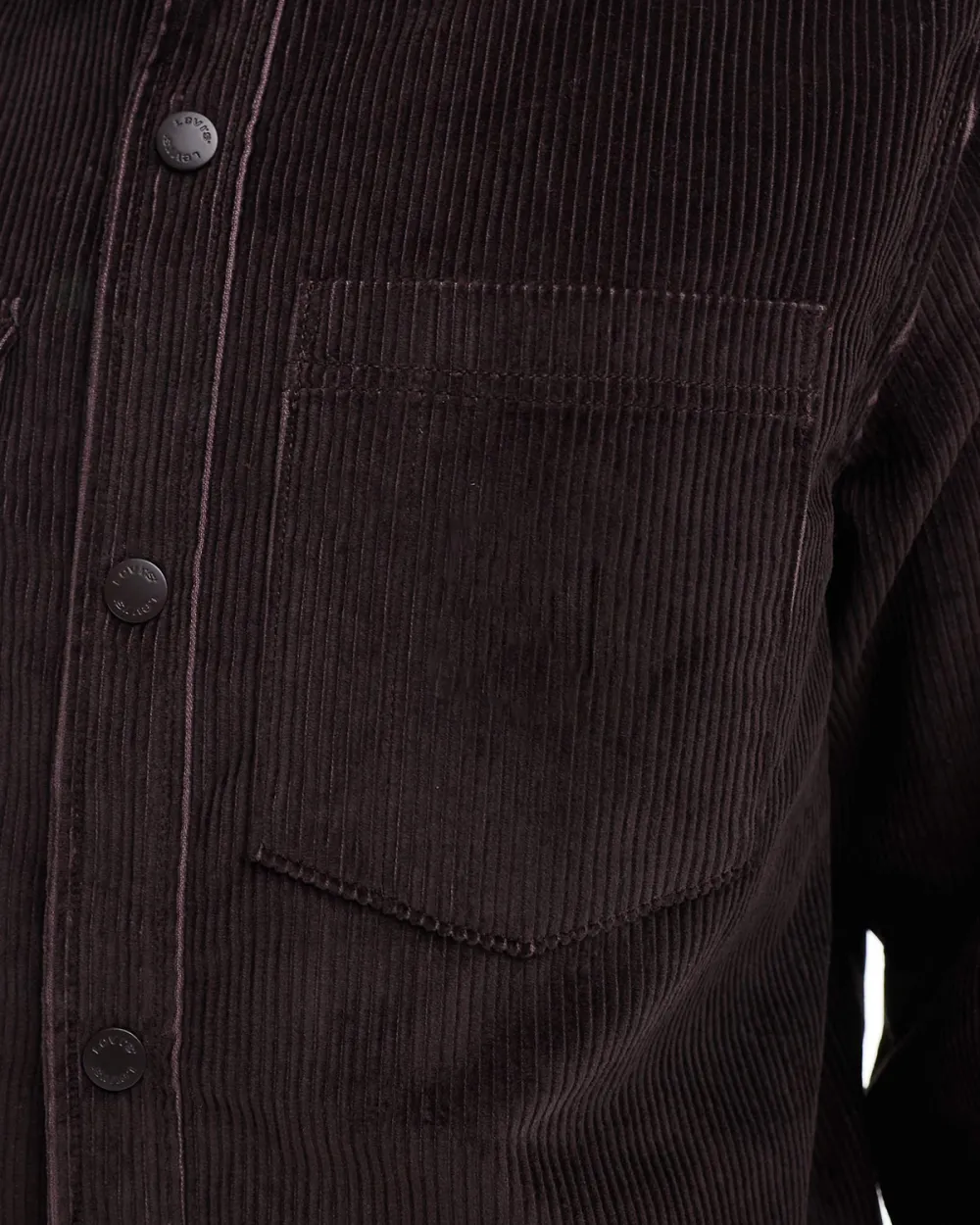 Quilted Cord Overshirt Jacket In Brown