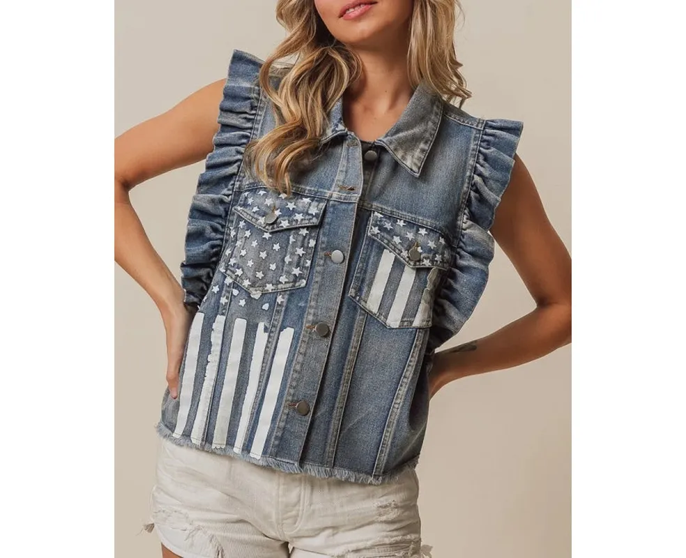 Flag Washed Denim Jacket
