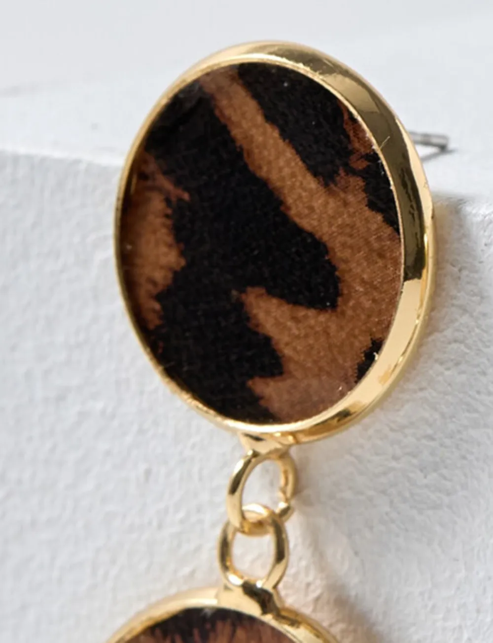 Fashionable And Cool Leopard Print Gold Earrings