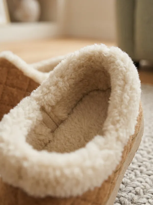 Casual Quilted Graphic Detail Unisex Warm Wool Shoes