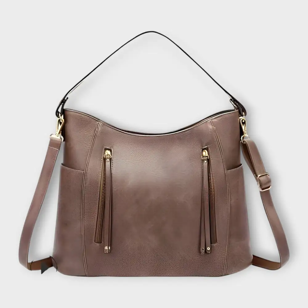 Open Top Leather Handbag