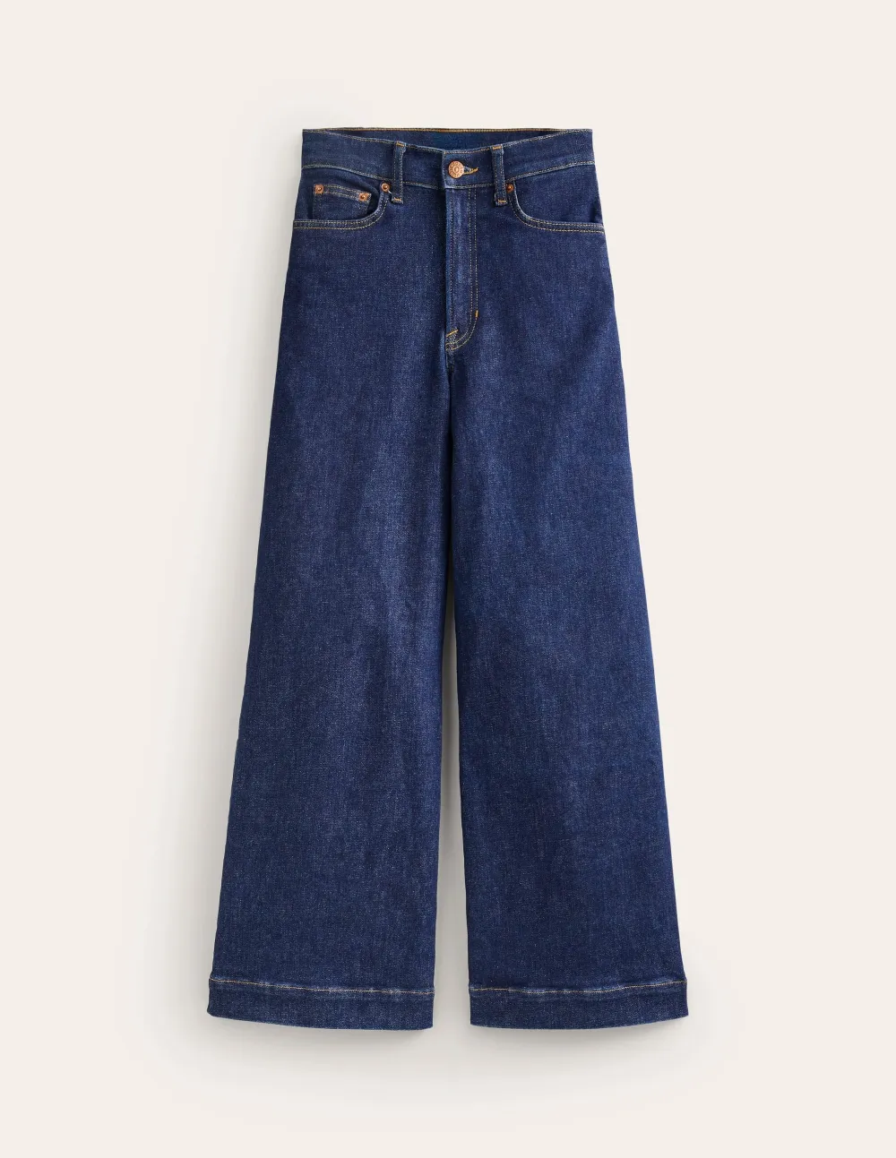 High Rise Wide Crop Jeans -Indigo Rinse