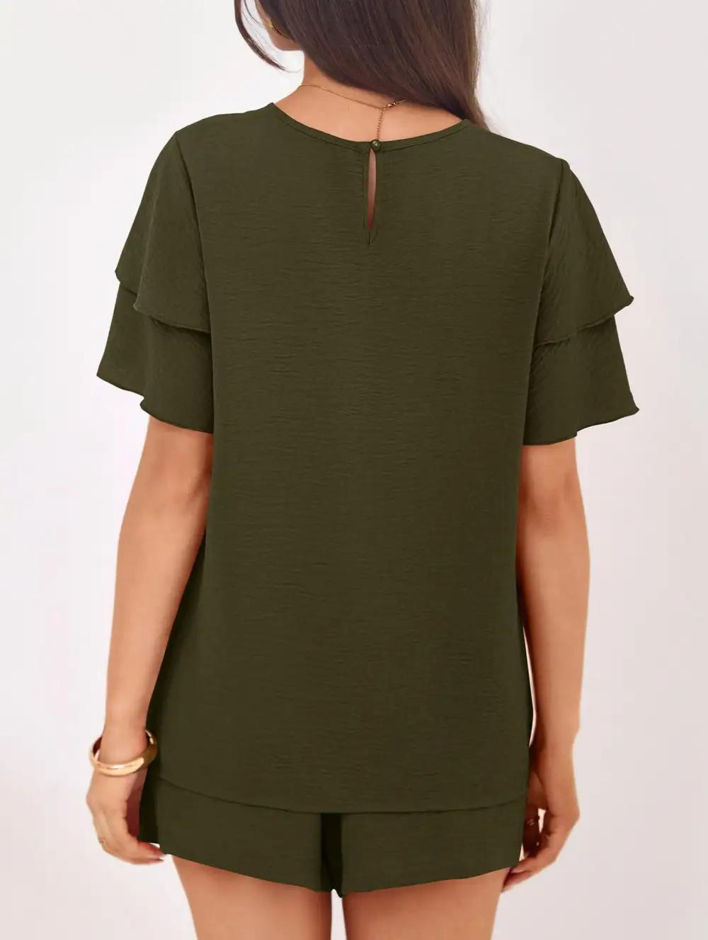 Crew Neck Top Two Piece Set