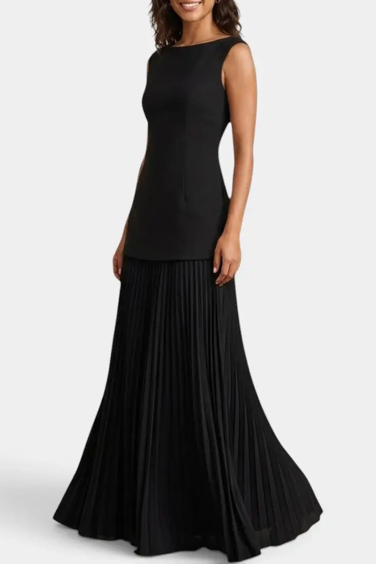 Boat-Neck Maxi Dress