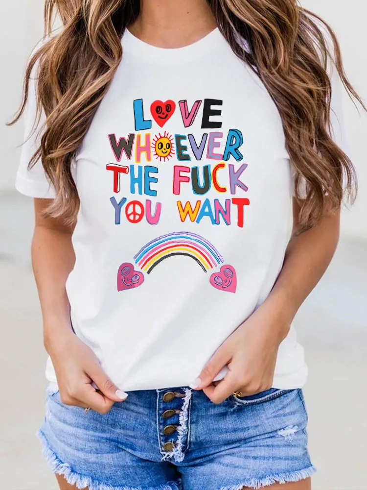 Love Whoever You Want Printed Short Sleeve T-Shirts