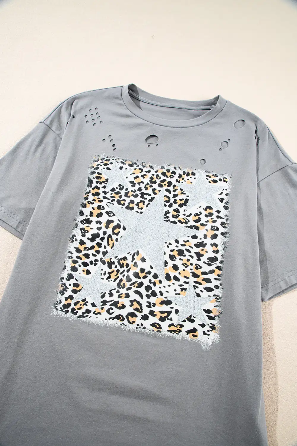 Medium Grey Stars Leopard Graphic