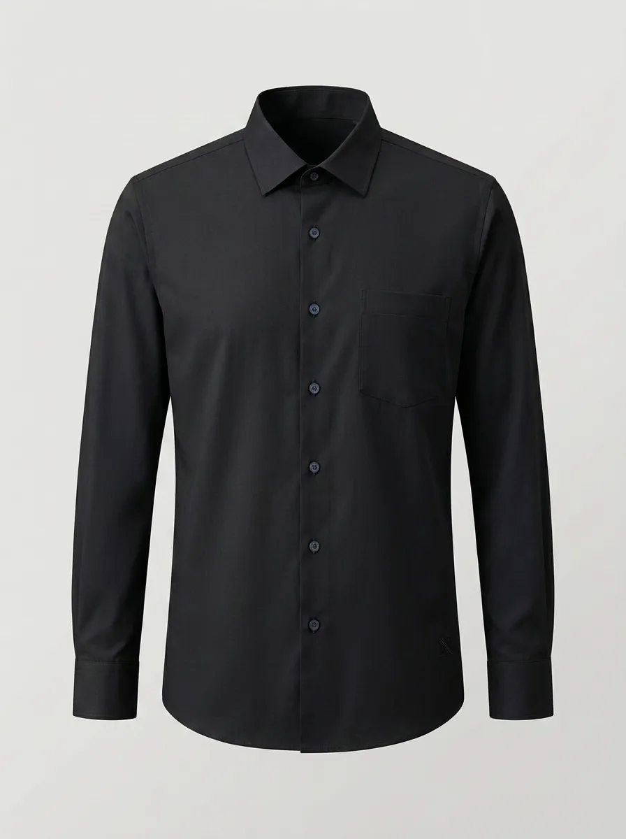 Men's Non-Iron Cotton Light Blue Solid Long Sleeve Shirt
