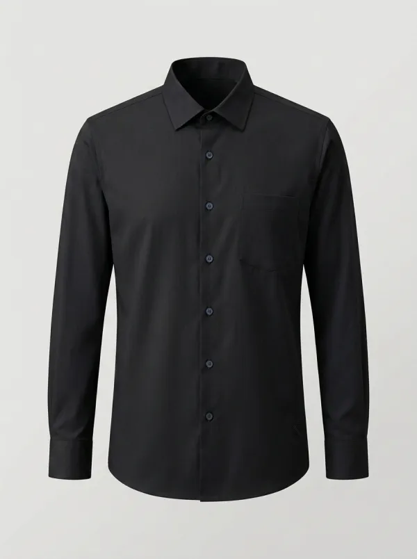 Men's Non-Iron Cotton Light Blue Solid Long Sleeve Shirt