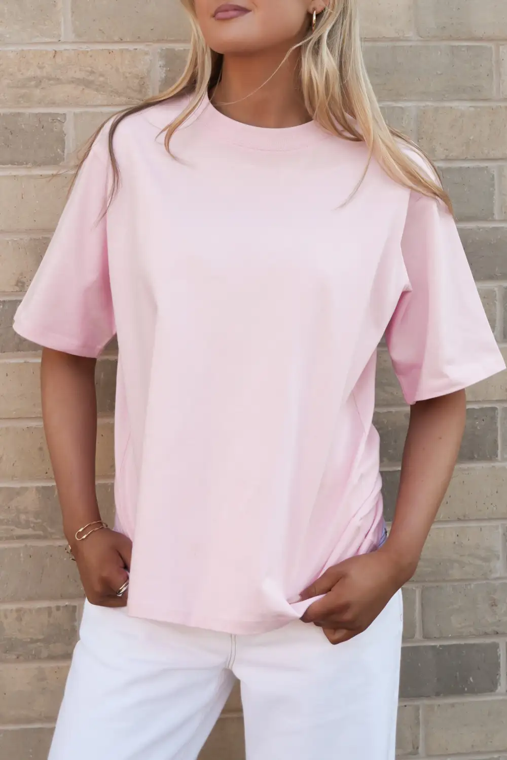 Oversized Ribbed Essential Casual Tee