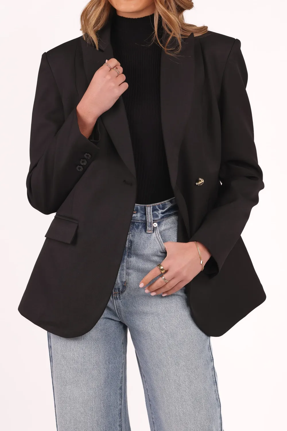 Statement Notched Collar Blazer