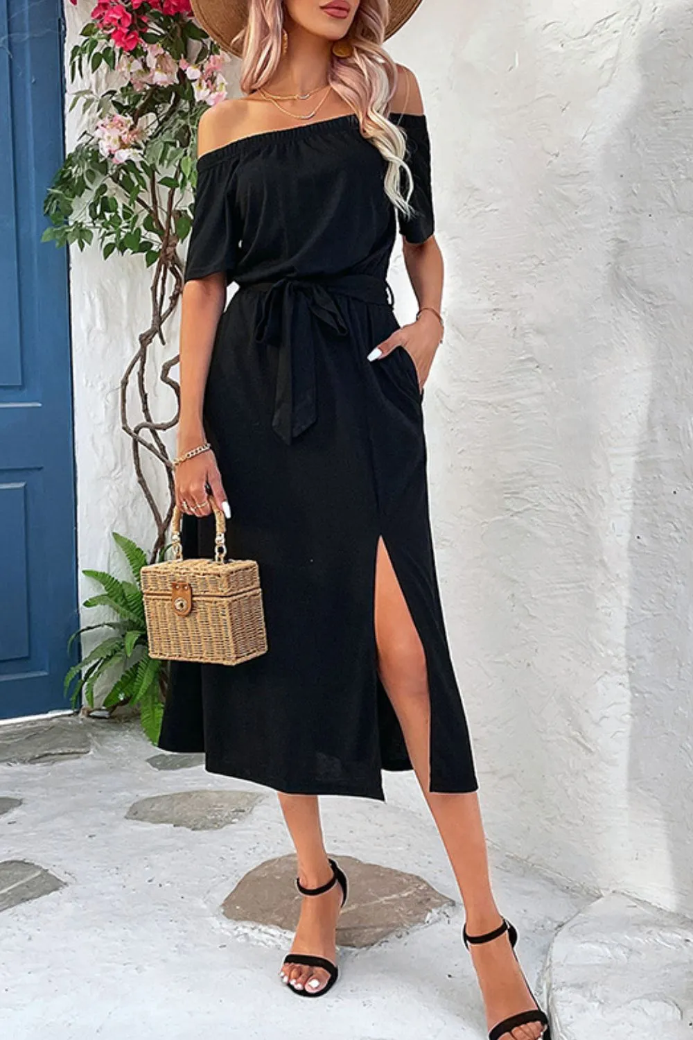 Relaxed Tie Detail High Waist Dress