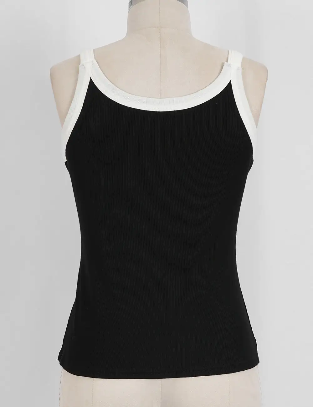 Color Block Padded V Neck Cami Top