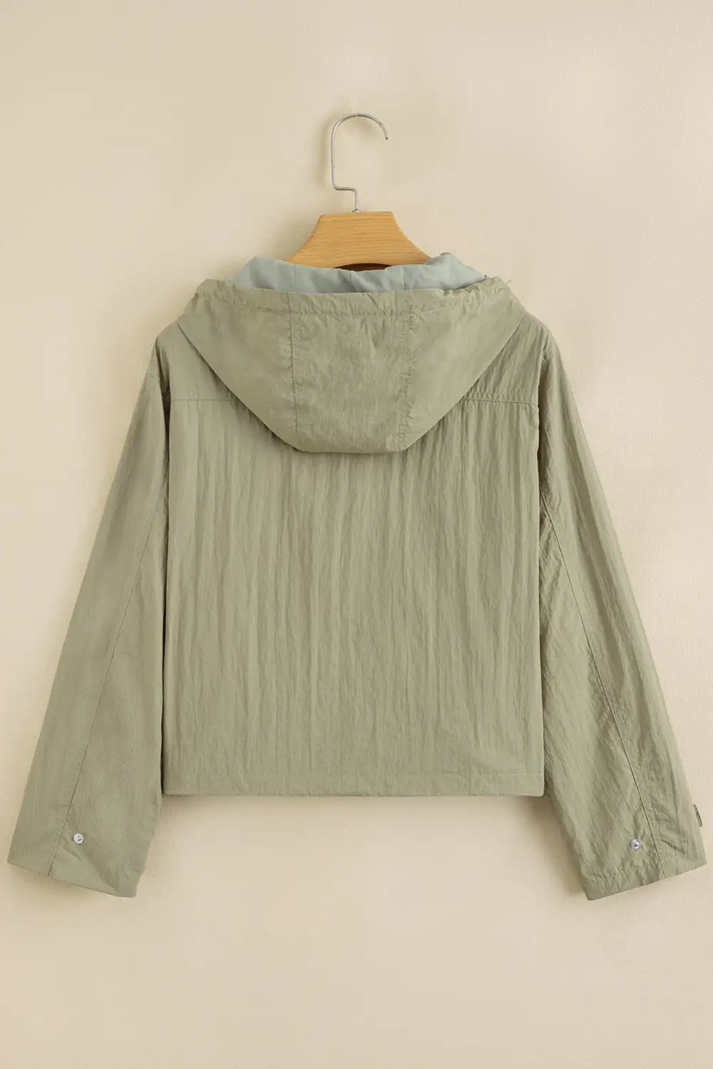 Women's Zipped Pocket Cropped Hooded Utility Jacket