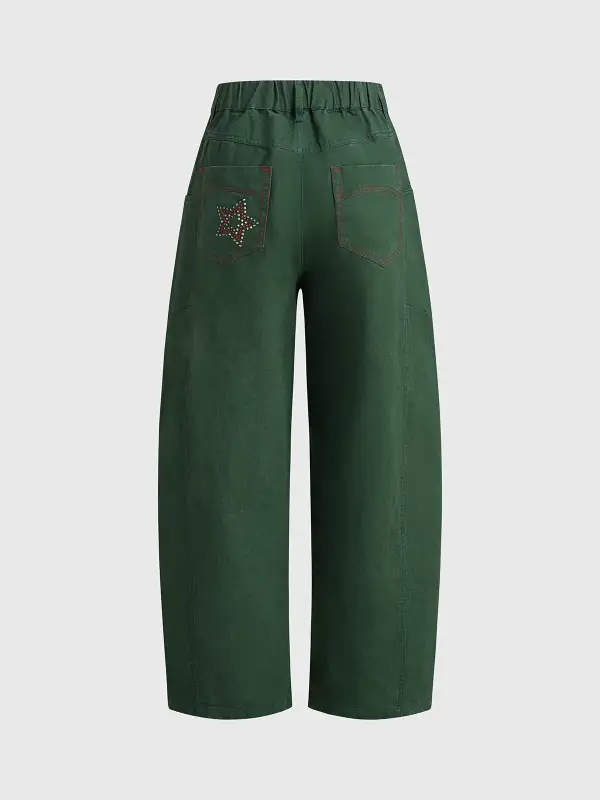 Off-Duty Barrel-Leg Pants